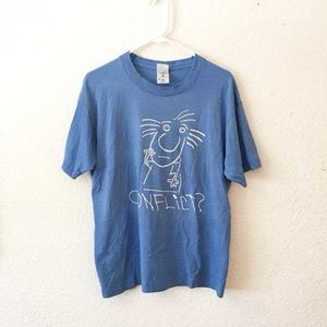 Vintage 90s Conflict Funny Cartoon Comic Character Graphic T Shirt Spring Tee L